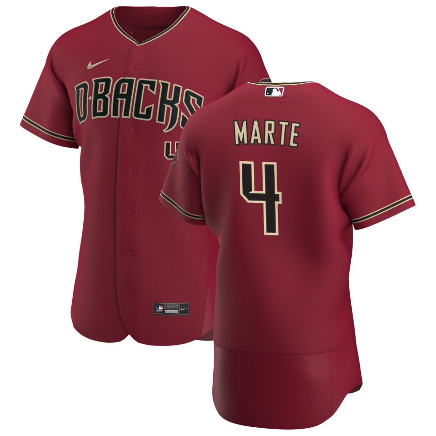 Arizona Diamondbacks #4 Ketel Marte Men Nike Crimson Authentic Alternate Team MLB Jersey